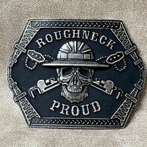 Montana Silversmiths Belt Buckle Mens Roughneck Attitude Silver